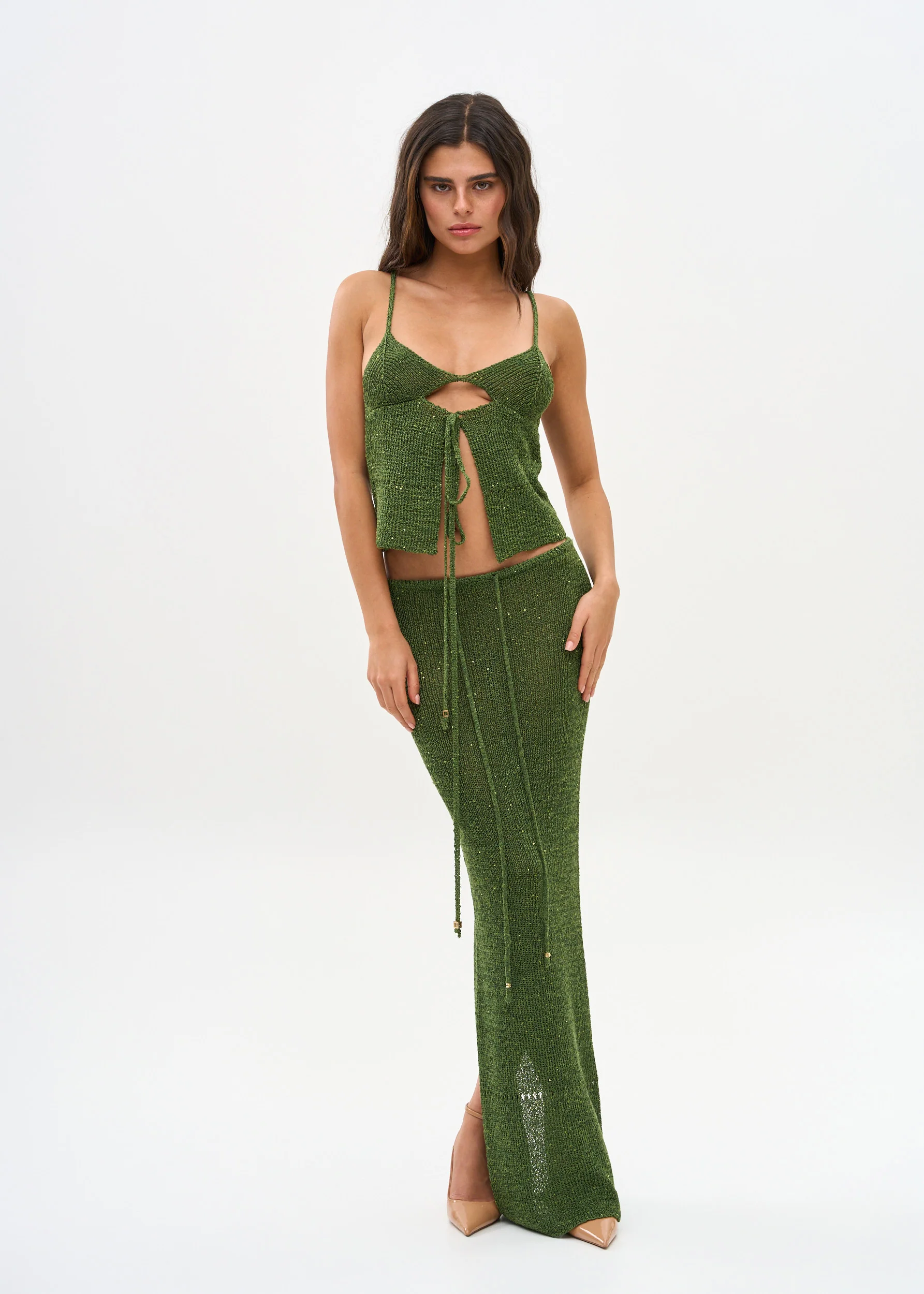 ASTRA GLITTER JUNGLE GREEN - SKIRT - Image 5