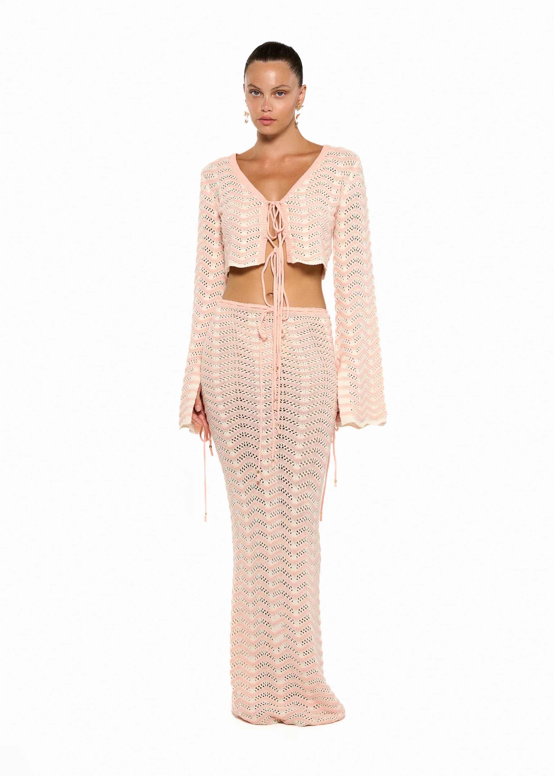 MIANA KNITTED PINK STRIPES - SKIRT - Image 4